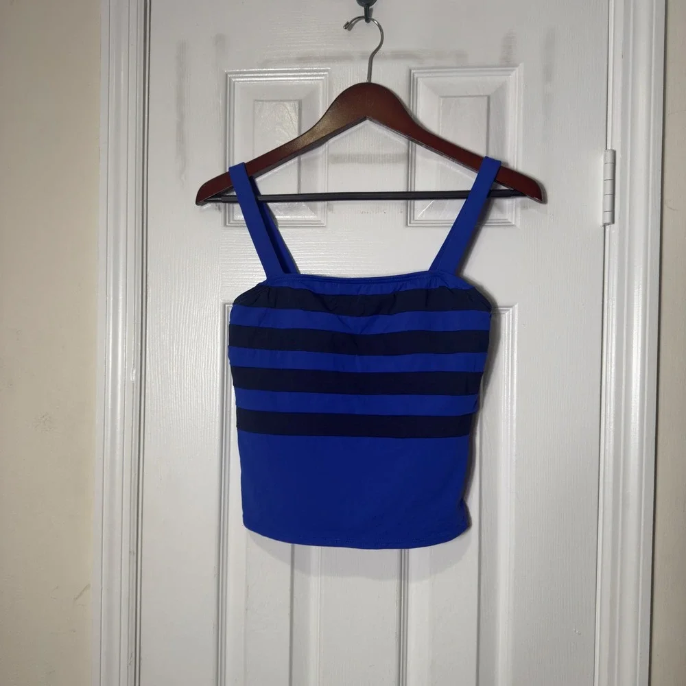 Ralph Lauren Sport Water‎ Water Everywhere Tankini Top Size 10 Blue Black NWT